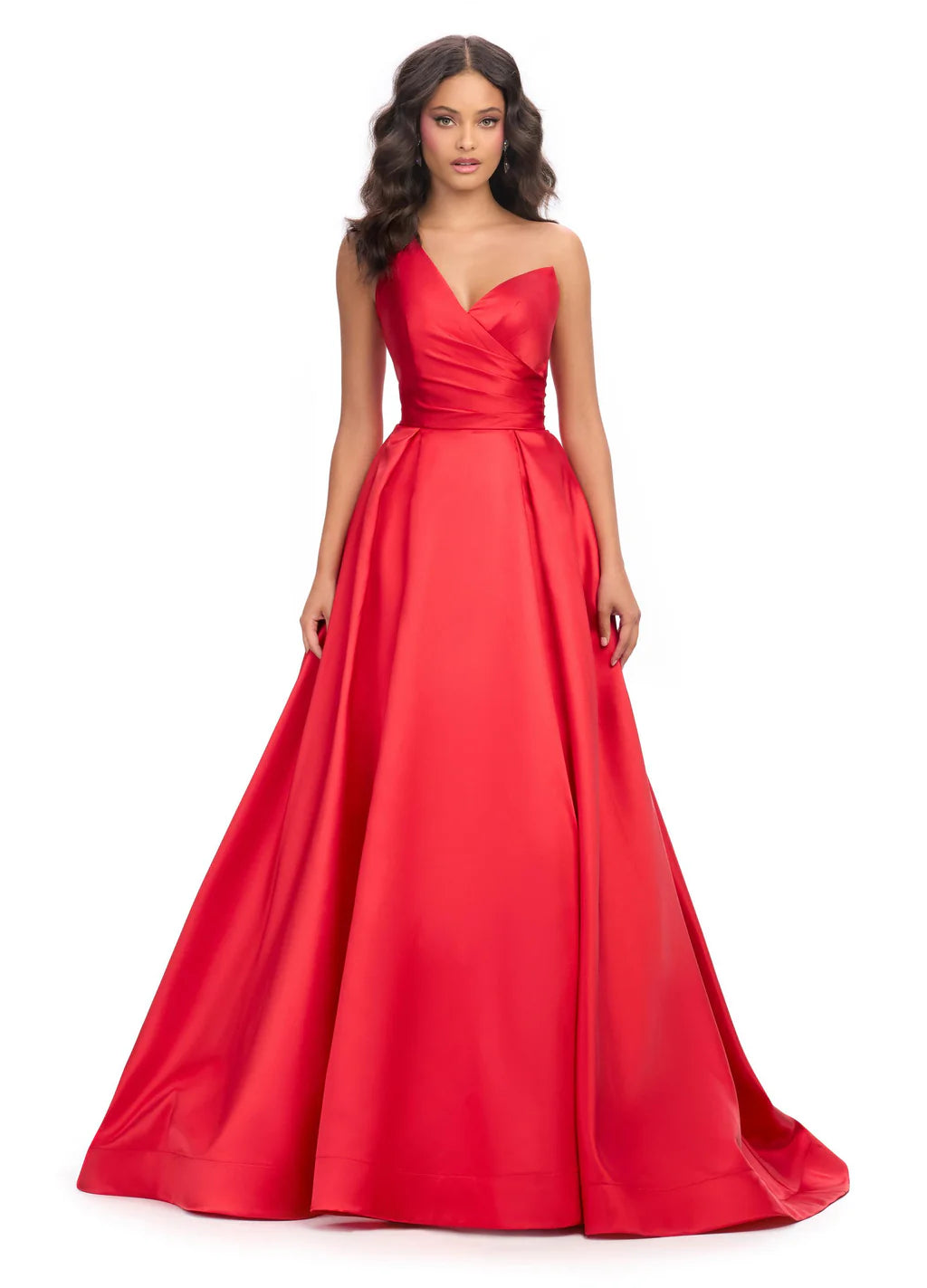 sweetheart neckline one shoulder dress House of Wu 14122 One Shoulder Sweetheart Neck Panoply Gown