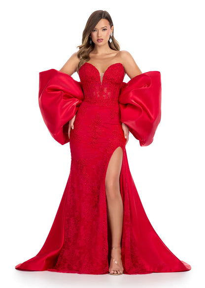 Add a touch of glamour to your formal attire with the Ashley Lauren 12007 Oversize Bow Cape. Made of luxurious satin shimmer fabric, this off the shoulder accessory features an oversized bow that will make a statement. Perfect for special occasions, stand out with this elegant cape.&nbsp;The bigger the bow, the better! This cape is the perfect accessory to add to your wardrobe. Whether you're looking to make a statement at prom or wow the judges on stage, this accessory is a must have!