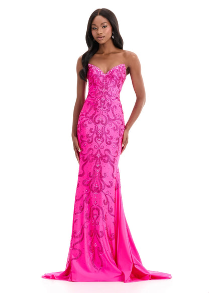 Ashley Lauren Style 12074 is a long prom dress designed for pageant and formal evening events. This elegant gown features Ashley Lauren's signature attention to fit and detail, creating a flattering silhouette that stands out on stage and in photos.

Available Colors: Fuchsia, White, Peacock

This Ashley Lauren dress is an ideal choice for prom, pageant competitions, formal galas, and red carpet events.

Designer: Ashley Lauren
Style Number: 12074