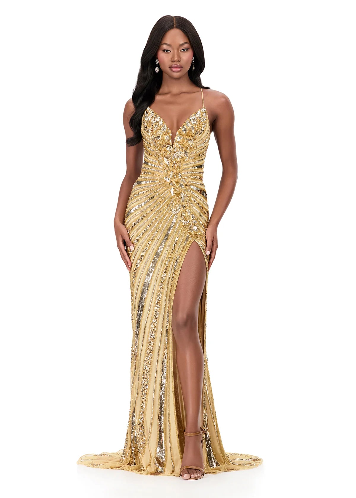 Ashley Lauren Style 12149 Long Prom Dress Pageant Formal Evening Gown 16 / Gold Ashley Lauren Style 12149 Long Prom Dress Pageant Formal Evening Gown 16 / Gold