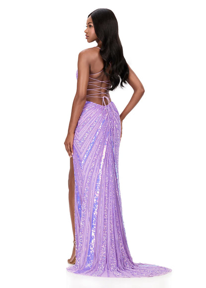 Ashley Lauren Style 12149 is a long prom dress designed for pageant and formal evening events. This elegant gown features Ashley Lauren's signature attention to fit and detail, creating a flattering silhouette that stands out on stage and in photos.
