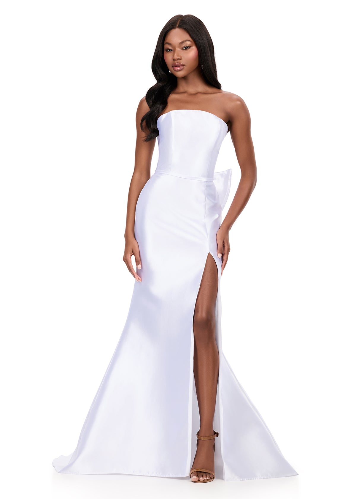 Ashley Lauren Style 12215 Long Prom Dress Pageant Formal Evening Gown 20 / White