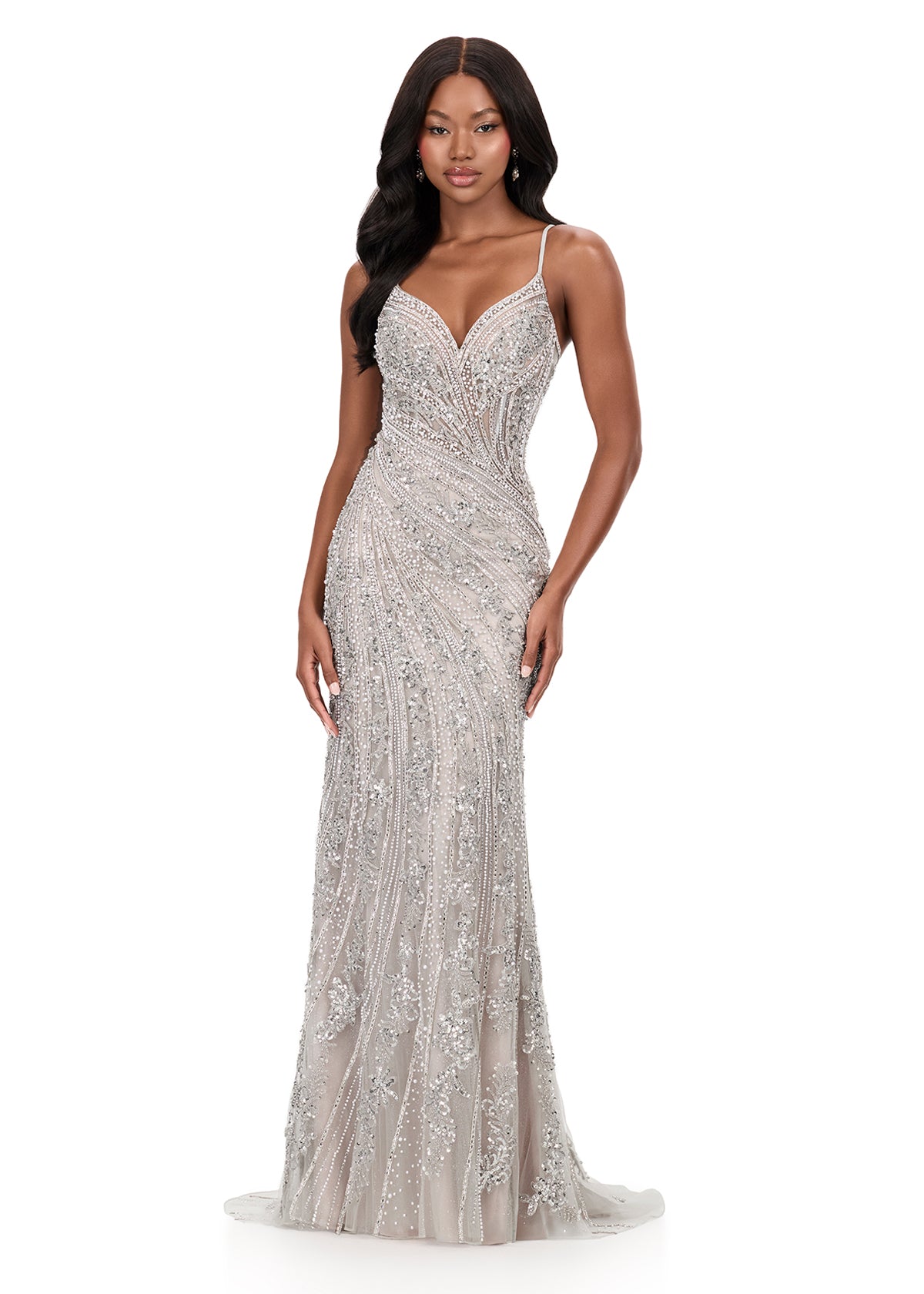 Ashley Lauren Style 12222 Long Prom Dress Pageant Formal Evening Gown 2 / Periwinkle