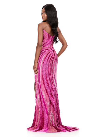 Ashley Lauren 12231 Beaded Sequin Prom Dress Pageant