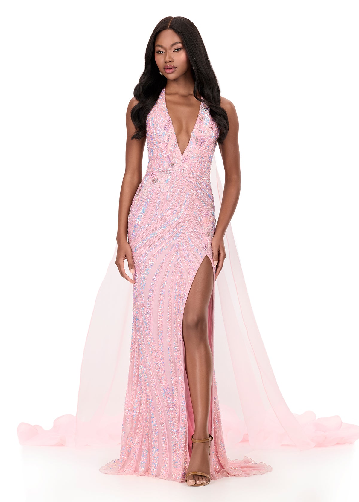 Ashley Lauren Style 12293 is a long prom dress designed for pageant and formal evening events. This elegant gown features Ashley Lauren's signature attention to fit and detail, creating a flattering silhouette that stands out on stage and in photos.

Available Colors: Hot Pink, Ice Pink, Ivory, Jade, Orchid, Periwinkle, Red, Royal, Sky

This Ashley Lauren dress is an ideal choice for prom, pageant competitions, formal galas, and red carpet events.

***Cape Only Dress Not Included***

Designer: Ashley Lauren