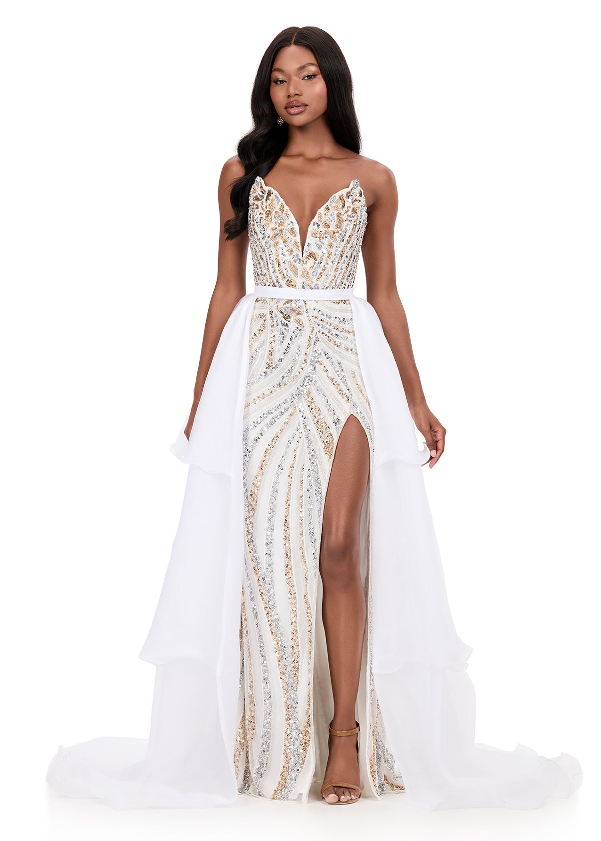Ashley Lauren Style 12295 is a long prom dress designed for pageant and formal evening events. This elegant gown features Ashley Lauren's signature attention to fit and detail, creating a flattering silhouette that stands out on stage and in photos.

Available Colors:&nbsp;Ivory, Orchid, Red, Royal, Sky, Hot Pink, Ice Pink, Jade, Periwinkle

This Ashley Lauren dress is an ideal choice for prom, pageant competitions, formal galas, and red carpet events.

***Overskirt Only! Dress not Included***

Designer: As