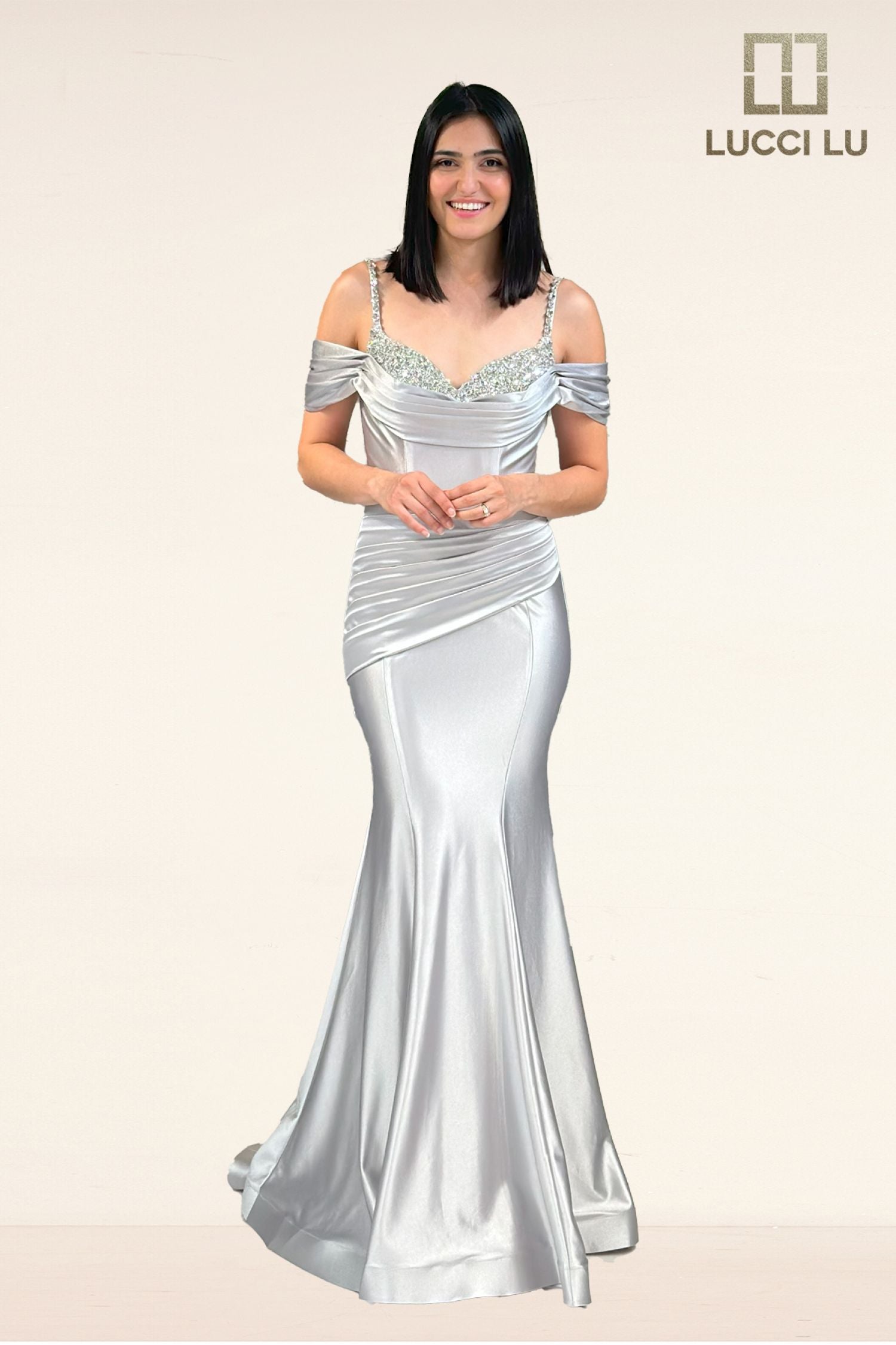 lucille formal satin mermaid dress Jessica Angel 2766 Prom Long Formal Mermaid Dress main image 0