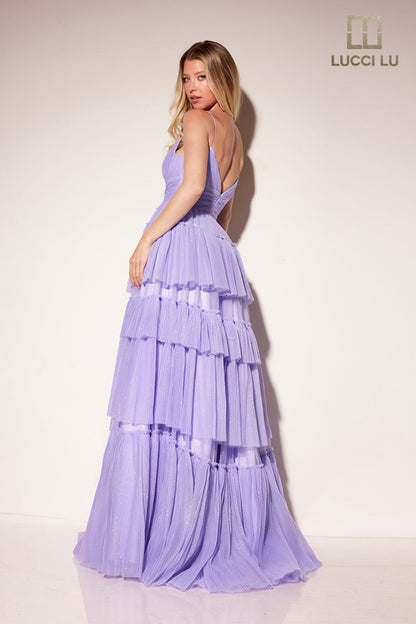 <p data-mce-fragment="1">Be the belle of the ball in the Lucci Lu 1357 Layer Tulle A Line Glitter Prom Dress. The V Neck and pleated ballgown combine for a stunning, flattering silhouette. Layered tulle adds volume, while the glitter detailing adds just the right amount of sparkle. Perfect for any formal event, this dress will make you shine.&nbsp;</p> <p data-mce-fragment="1">&nbsp;</p>