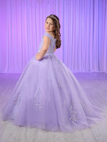 Tiffany Princess 13764 Size 10 Lilac Girls Pageant Dress Off the shoul Glass Slipper Formals Tiffany Princess 13764 Size 10 Lilac Girls Pageant Dress Off the shoul Glass Slipper Formals