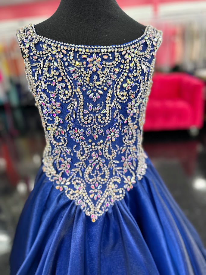 Tiffany Princess 13788 Size 12 Royal A Line Girls Pageant Dress Crystal Bodice off the shoulder Ballgown Tiffany Princess 13788 Size 12 Royal A Line Girls Pageant Dress Crystal Bodice off the shoulder Ballgown