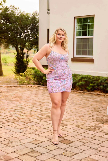 Elevate your special occasion with the Primavera Couture 14090, a plus-size short homecoming dress designed to impress. Featuring intricate beadwork and a flattering corset silhouette, this cocktail gown offers a sophisticated scoop neckline that enhances elegance and comfort. Perfect for making a memorable entrance, it combines style and confidence in one stunning piece.

Sizes: 14-24

Colors: Black, Ivory, Orchid
