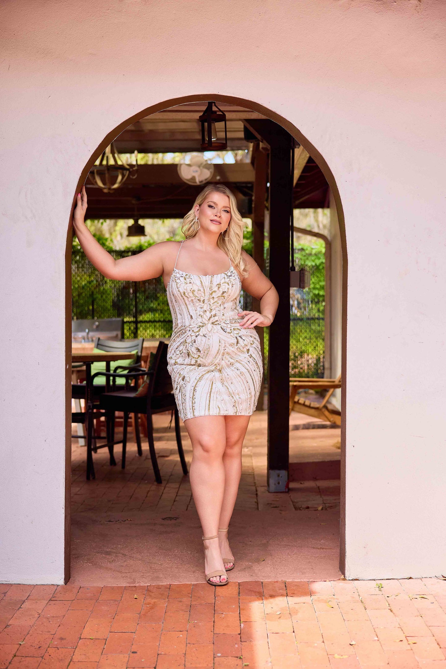 The Primavera Couture 14093 Plus Size Beaded Homecoming Dress offers a sophisticated silhouette designed for curvy figures. Featuring a flattering scoop neckline and intricate beadwork, this cocktail gown enhances elegance and presence. The corset back provides adjustable support and a customized fit, ensuring comfort throughout your event. Perfect for homecoming or special occasions, this dress combines style and structure to highlight your curves with confidence.

Sizes: 14W-24W

Colors: Black/Gold, Ivory