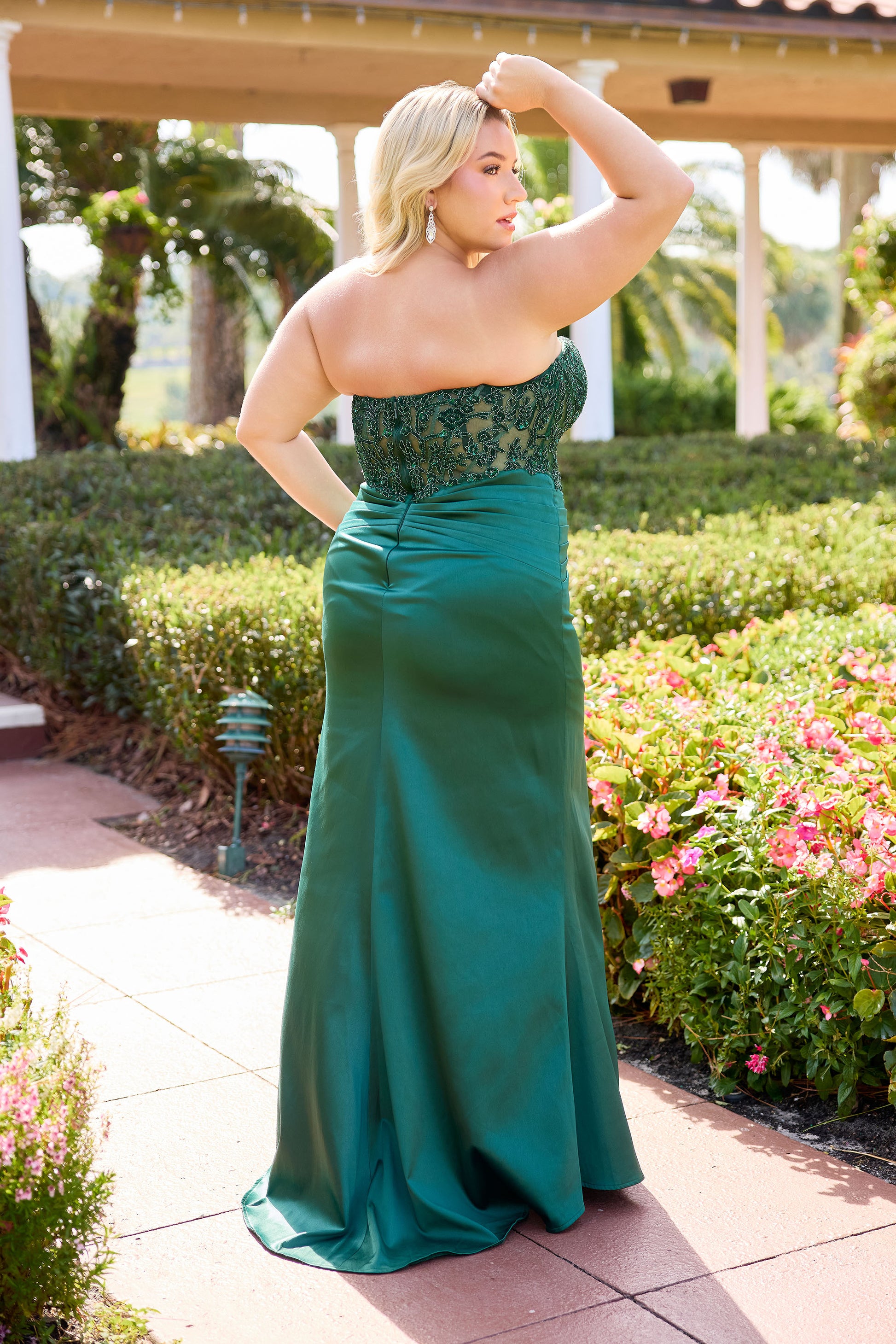 Primavera Couture 14109 Satin Plus Sized Prom Dress Lace Glass Slipper Formals Primavera Couture 14109 Satin Plus Sized Prom Dress Lace Glass Slipper Formals
