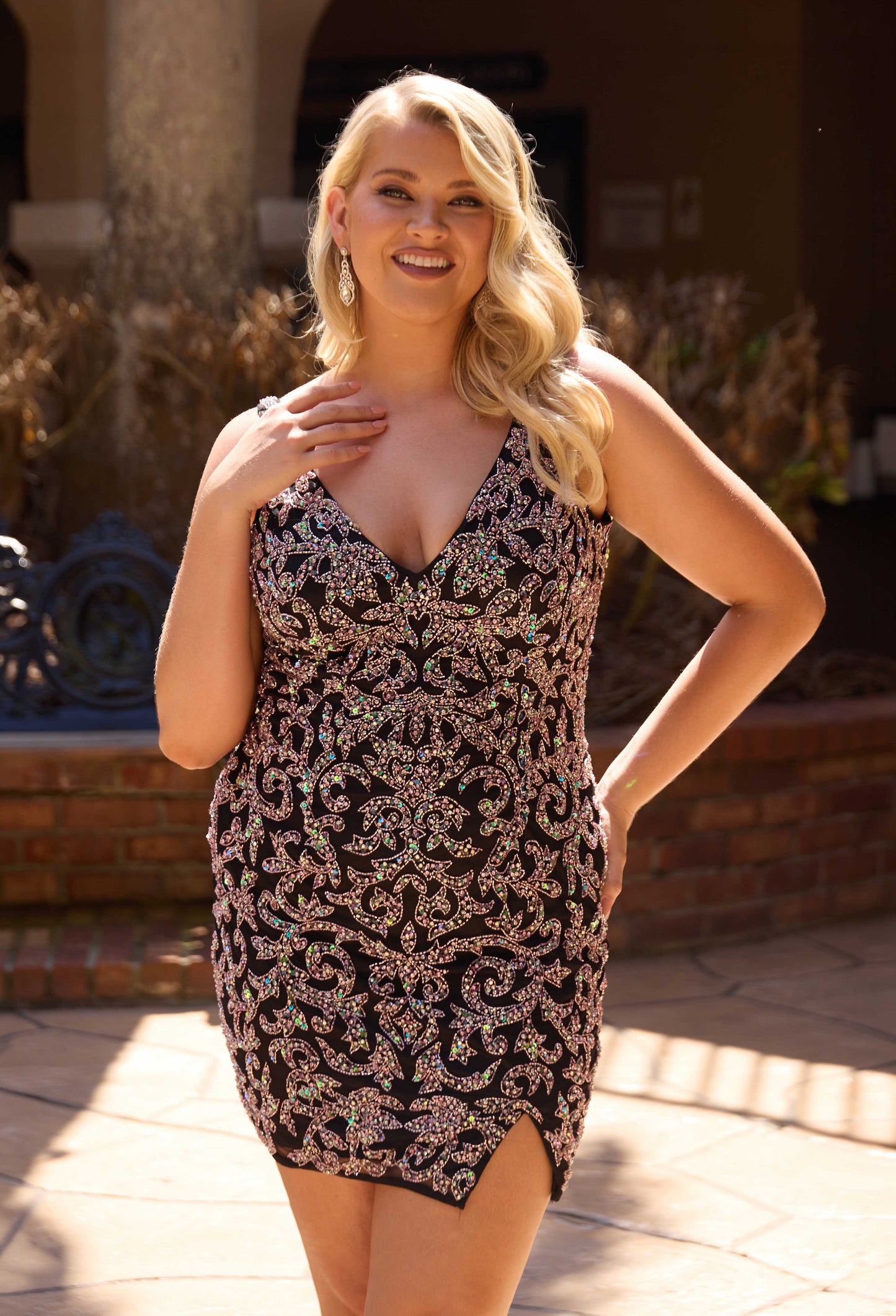 Primavera Couture 14117 Beaded Homecoming Dress Plus