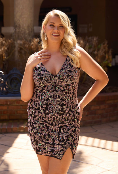 Primavera Couture 14117 Beaded Homecoming Dress Plus