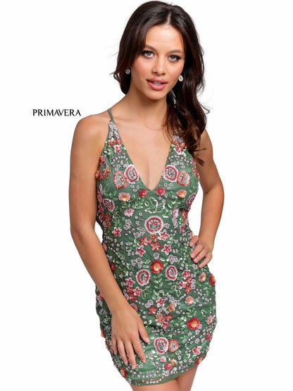 This Primavera Couture 1938 cocktail dress is sure to make a statement! Featuring a beaded sequin pattern and v-neckline with spaghetti straps, this elegant cocktail dress is perfect for any homecoming or prom event. 3D Floral Sequin Designs for a whimsical look on your special night.

COLORS: MIDNIGHT, BLACK/MULTI, PLATINUM, IVORY MULTI, PINK, ROYAL BLUE, BLACK/GOLD, PURPLE, MINT, ORANGE, NEON PINK, SAGE GREEN, SLATE BLUE, LAVENDER, LIGHT COFFEE, IVORY/BLUE

Sizes: 000,00,0,2,4,6,8,10,12,14,16