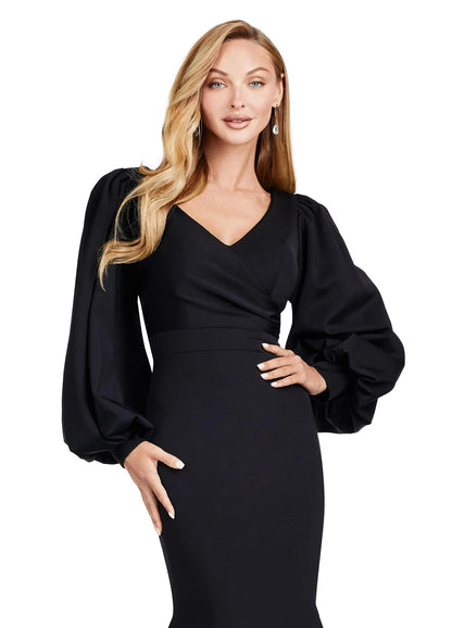 Ashley Lauren 11345 Evening Gown with Bishop Sleeves Formal Dress