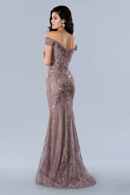 Elevate your formal occasion with the Stella Couture 23357 gown, expertly crafted for a flattering fit and feminine silhouette. This long mother-of-dress features delicate sequin lace detailing and an off-the-shoulder neckline, combining elegance with subtle sparkle. The fit-and-flare design enhances natural curves, ensuring a graceful and sophisticated look for any special event.

Size: 18

Color: Rose