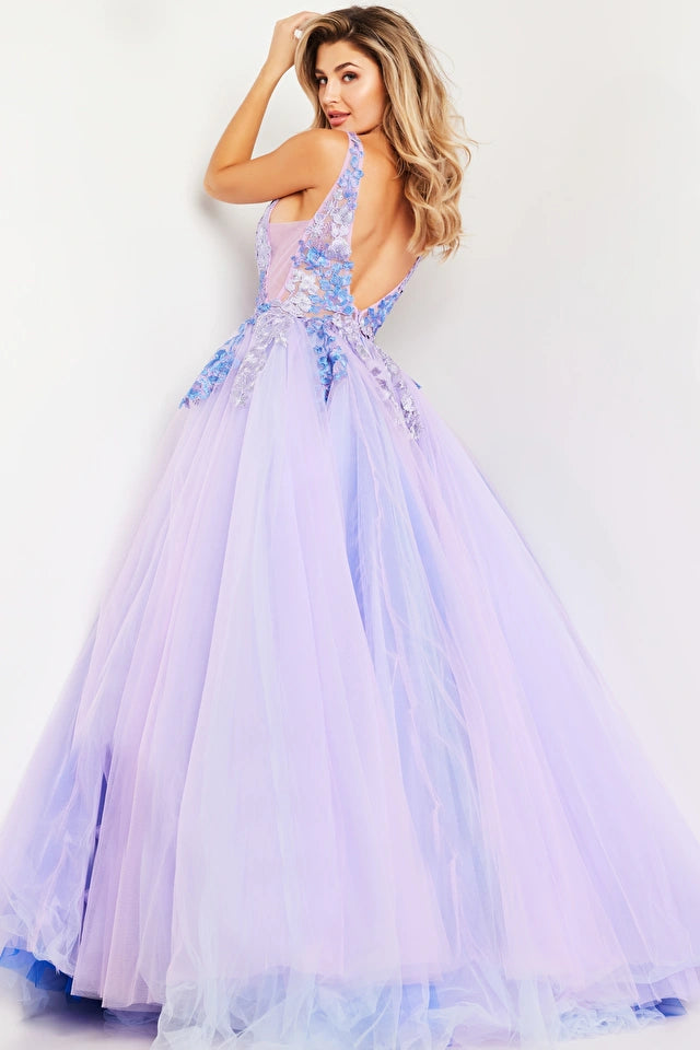 The Jovani 24602 is a captivating prom dress from the formal collection, designed to leave a lasting impression at your special event. It is crafted from delicate tulle, a fabric known for its ethereal and graceful quality, creating a captivating and whimsical look.  In terms of style, the dress follows an A-line silhouette, which is universally flattering and timeless, ensuring an elegant and regal appearance for various body types.