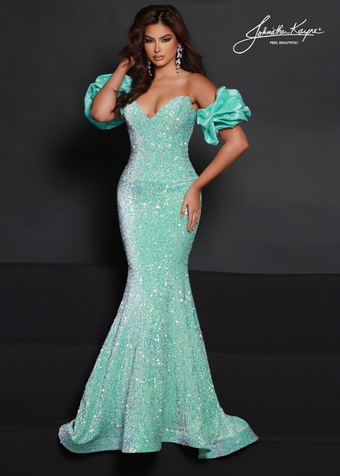 Johnathan Kayne 2641 Size 4 Lilac Long Velvet Sequin Mermaid Prom Dres – Glass Slipper Formals