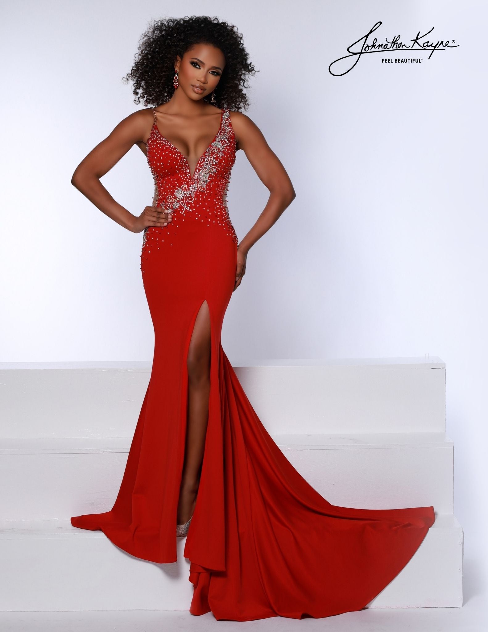 Johnathan Kayne 2674 prom dress asymmetrical straps and sheer sides on –  Glass Slipper Formals