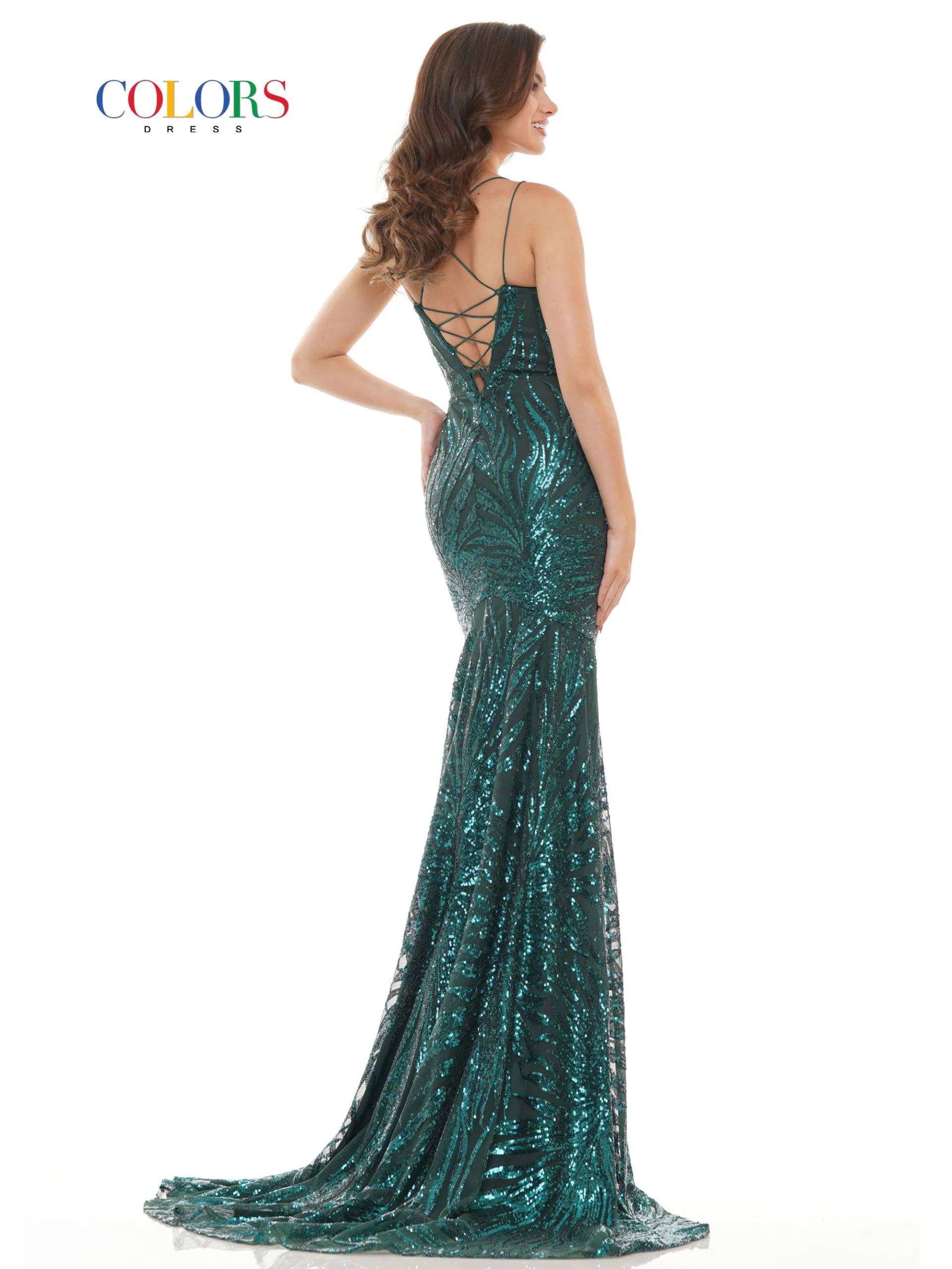 This stunning Colors Dress 2743 showcases a fitted mermaid silhouette with a flattering scoop neck and intricate sequin detailing. The long prom dress is perfect for formal events and pageants, offering a glamorous look that will make you stand out. Made with high-quality fabric, it guarantees both style and comfort for any occasion.