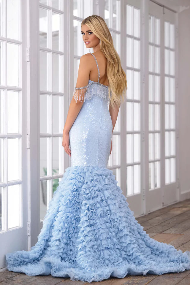 Long sleeve allover 2024 sequin mermaid gown