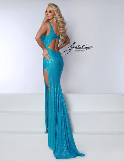 Johnathan Kayne 3059 Fitted Dress Sweetheart Neckline Cut Outs Backless Slit Train