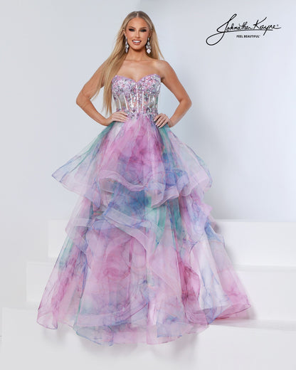 Designer: Johnathan Kayne — Style 3201
Johnathan Kayne style 3201 is a sleek long prom dress in a smooth, structured fabric that highlights the natural shape of the body. The clean lines and refined details make this gown a versatile choice for prom, pageant, and evening occasions that call for a polished, modern gown.

Sizes: 000, 00, 0, 2, 4, 6, 8, 10, 12, 14, 16
Colors: Purple/Multi