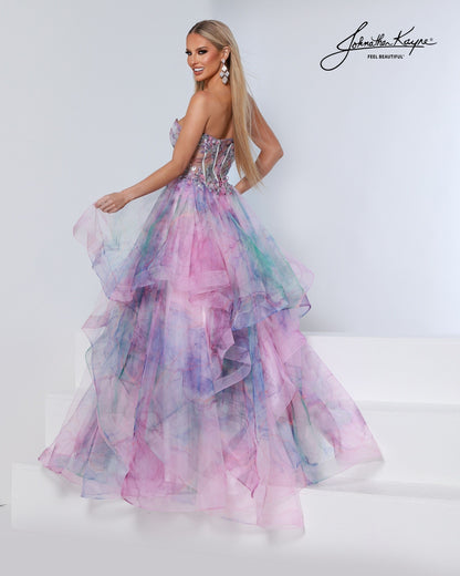 Designer: Johnathan Kayne — Style 3201
Johnathan Kayne style 3201 is a sleek long prom dress in a smooth, structured fabric that highlights the natural shape of the body. The clean lines and refined details make this gown a versatile choice for prom, pageant, and evening occasions that call for a polished, modern gown.

Sizes: 000, 00, 0, 2, 4, 6, 8, 10, 12, 14, 16
Colors: Purple/Multi