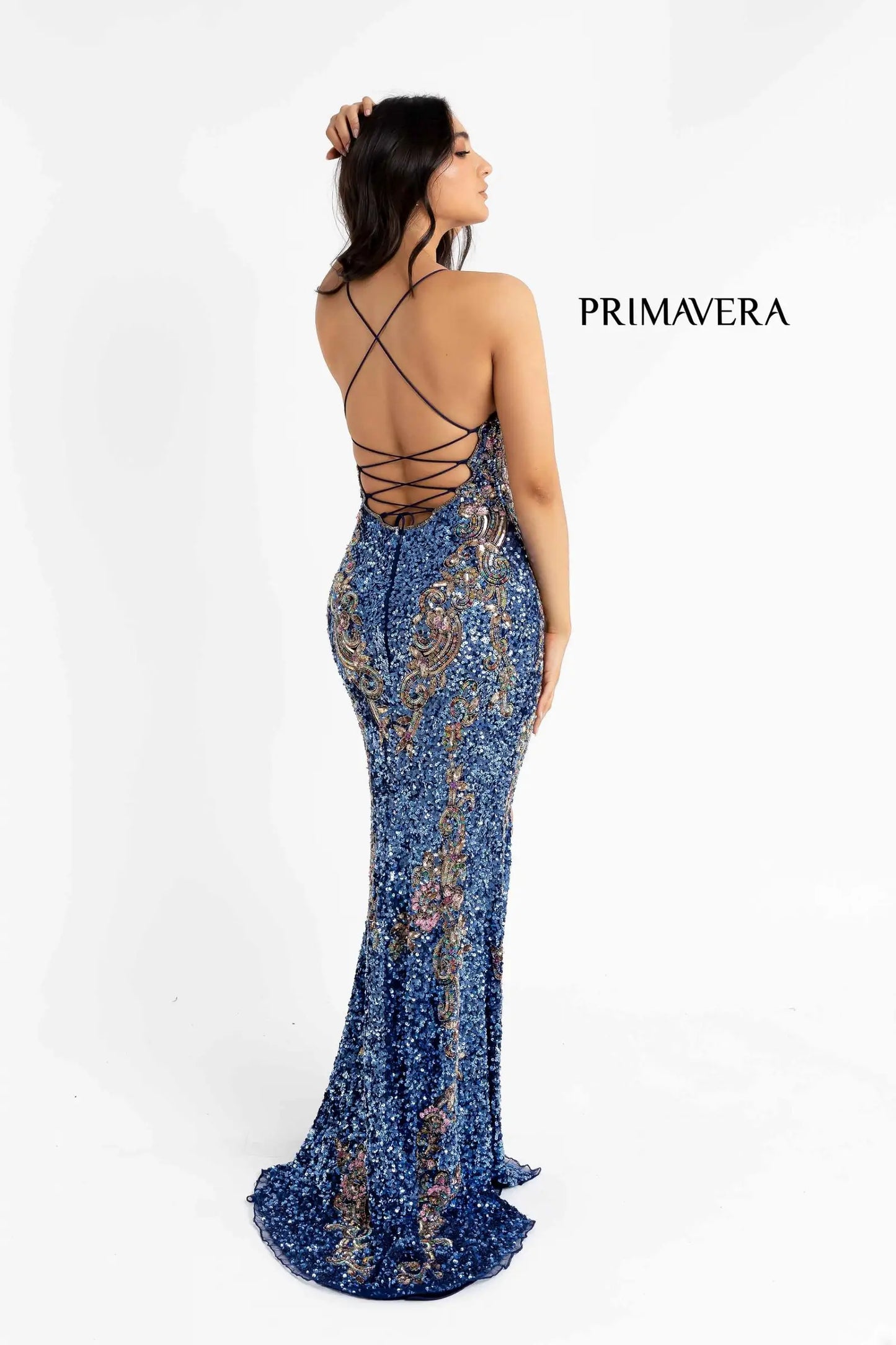 Primavera Couture 3211 Sequin Prom Dress Pageant Gown Evening Formal Wear Side Slit