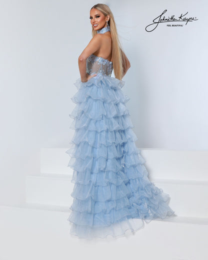 Designer: Johnathan Kayne — Style 3212
Style 3212 is a flowy Johnathan Kayne long prom dress crafted from lightweight special occasion fabrics for beautiful movement. The skirt glides effortlessly with every step, creating an elegant pageant dress silhouette that photographs beautifully and stands out on stage or on the dance floor.

Sizes: 000, 00, 0, 2, 4, 6, 8, 10, 12, 14, 16
Colors: Ice Blue, Lilac