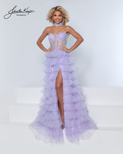 Designer: Johnathan Kayne — Style 3212
Style 3212 is a flowy Johnathan Kayne long prom dress crafted from lightweight special occasion fabrics for beautiful movement. The skirt glides effortlessly with every step, creating an elegant pageant dress silhouette that photographs beautifully and stands out on stage or on the dance floor.

Sizes: 000, 00, 0, 2, 4, 6, 8, 10, 12, 14, 16
Colors: Ice Blue, Lilac