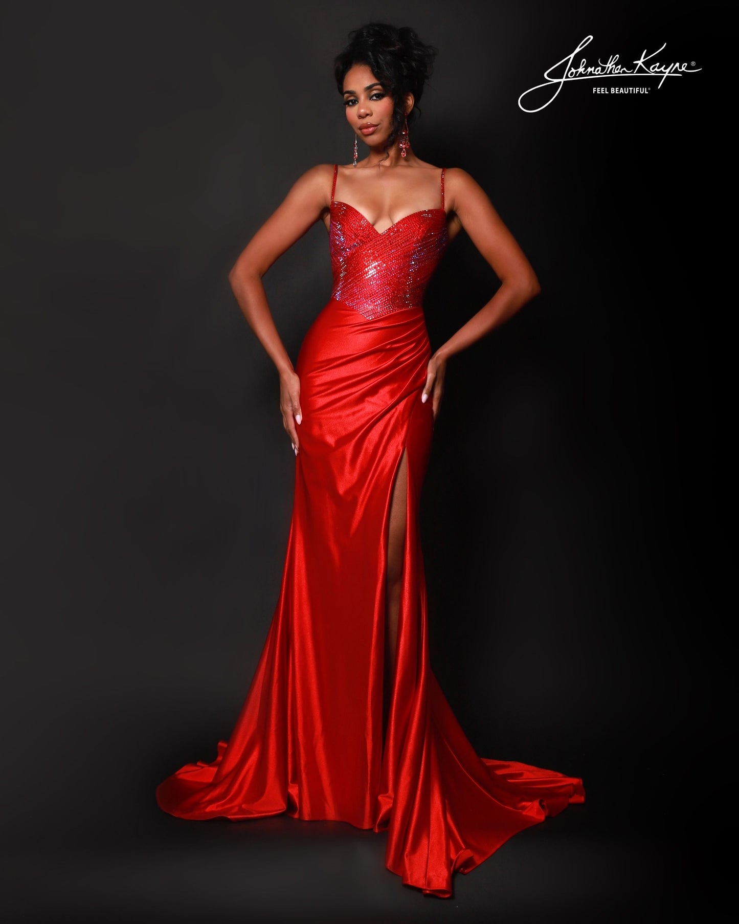 Designer: Johnathan Kayne — Style 3218
Designed in stretch knit fabrics, Johnathan Kayne style 3218 is a body-conscious long prom dress that offers both comfort and style. The stretchy construction allows the dress to move with you, making it a great option for pageant, prom, or any event where a fitted gown with flexibility is desired.

Sizes: 000, 00, 0, 2, 4, 6, 8, 10, 12, 14, 16
Colors: Black, Navy, Red