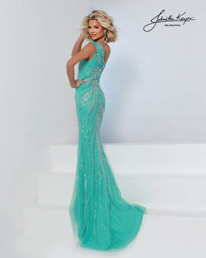 Designer: Johnathan Kayne — Style 3260
Style 3260 is a flowy Johnathan Kayne long prom dress crafted from lightweight special occasion fabrics for beautiful movement. The skirt glides effortlessly with every step, creating an elegant pageant dress silhouette that photographs beautifully and stands out on stage or on the dance floor.

Sizes: 000, 00, 0, 2, 4, 6, 8, 10, 12, 14, 16
Colors: Aqua, White