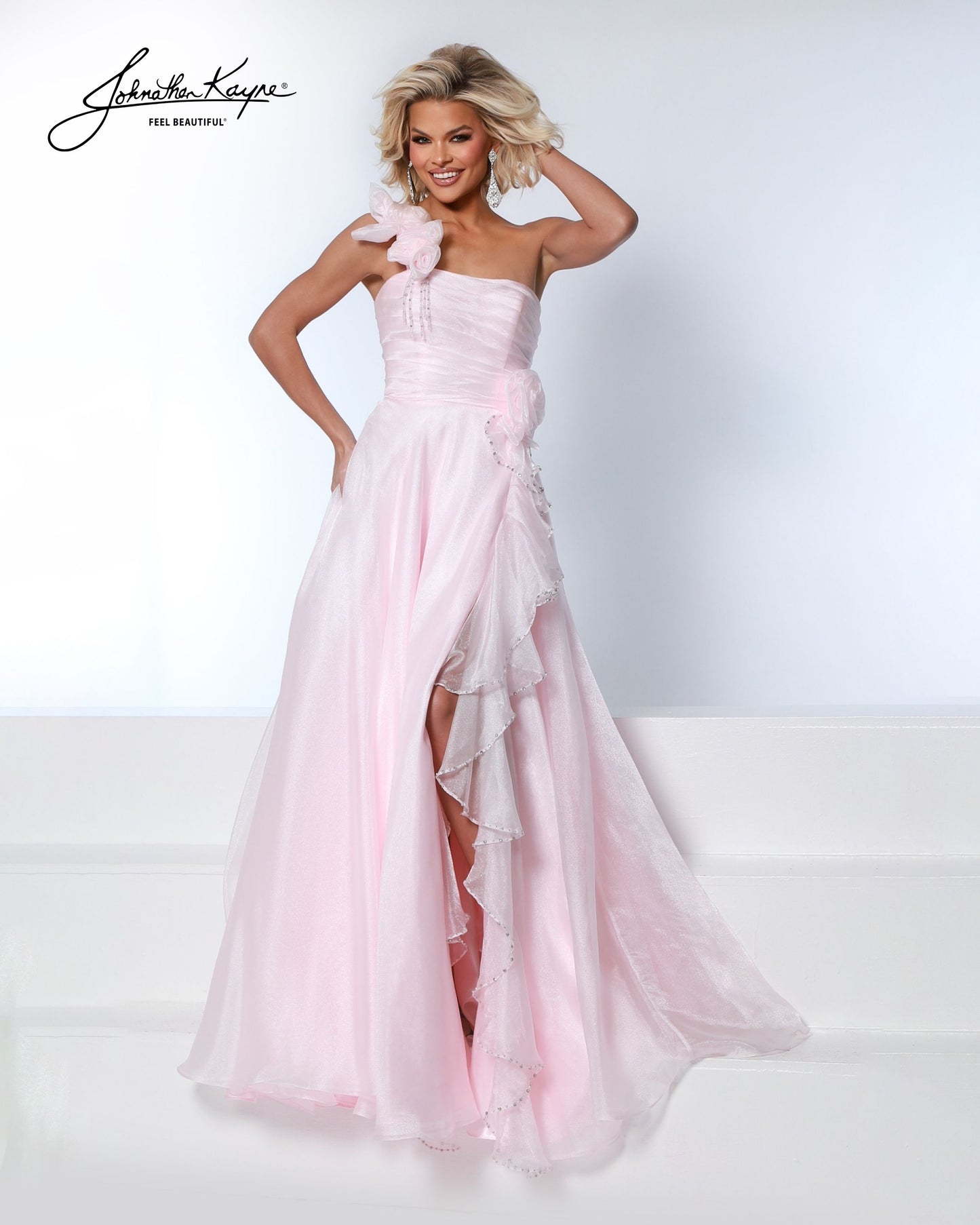 Designer: Johnathan Kayne — Style 3267
Style 3267 is a flowy Johnathan Kayne long prom dress crafted from lightweight special occasion fabrics for beautiful movement. The skirt glides effortlessly with every step, creating an elegant pageant dress silhouette that photographs beautifully and stands out on stage or on the dance floor.

Sizes: 000, 00, 0, 2, 4, 6, 8, 10, 12, 14, 16
Colors: Baby Pink, Ice Blue