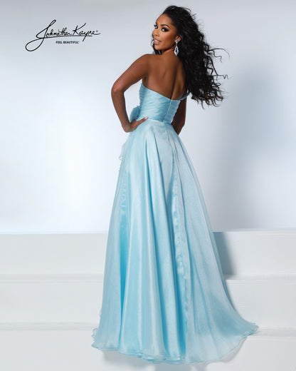 Designer: Johnathan Kayne — Style 3267
Style 3267 is a flowy Johnathan Kayne long prom dress crafted from lightweight special occasion fabrics for beautiful movement. The skirt glides effortlessly with every step, creating an elegant pageant dress silhouette that photographs beautifully and stands out on stage or on the dance floor.

Sizes: 000, 00, 0, 2, 4, 6, 8, 10, 12, 14, 16
Colors: Baby Pink, Ice Blue