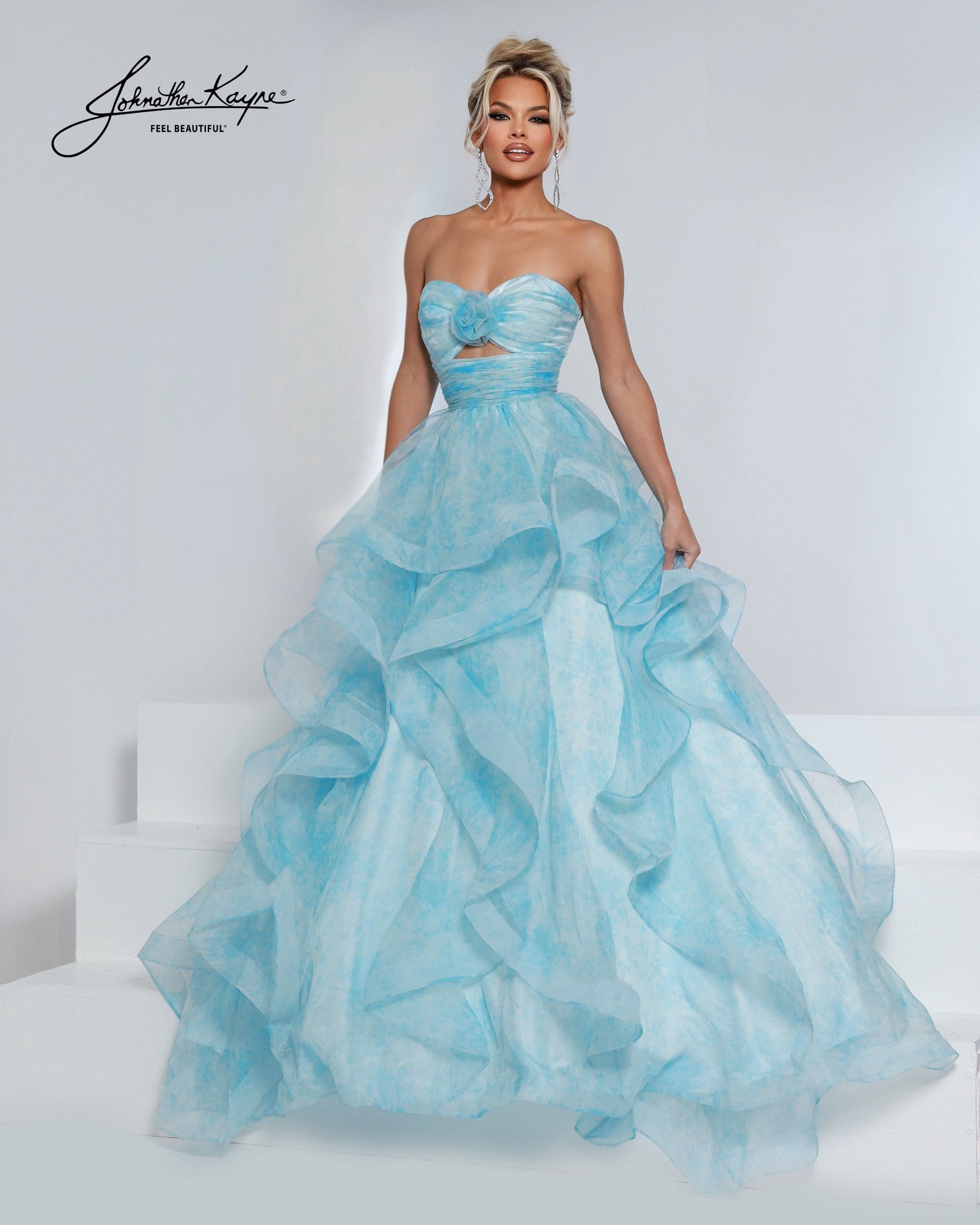 Johnathan Kayne 3271 Flowy Pageant Evening Dress Sky Blue / 000