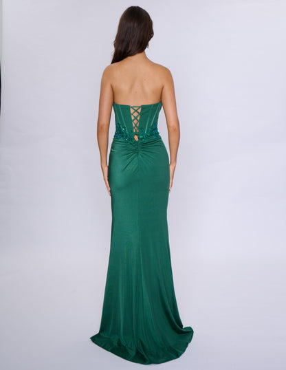 Elevate your elegance with the Nina Canacci 3274 Prom Dress. This stunning sequin corset strapless gown is designed to fit perfectly and enhance your figure. With a high slit and formal evening design, you'll be ready to make a statement at any special occasion. Exude confidence and sophistication with this exquisite dress.

Sizes: 0-18

&nbsp;Colors: Emerald, Burgundy, Black