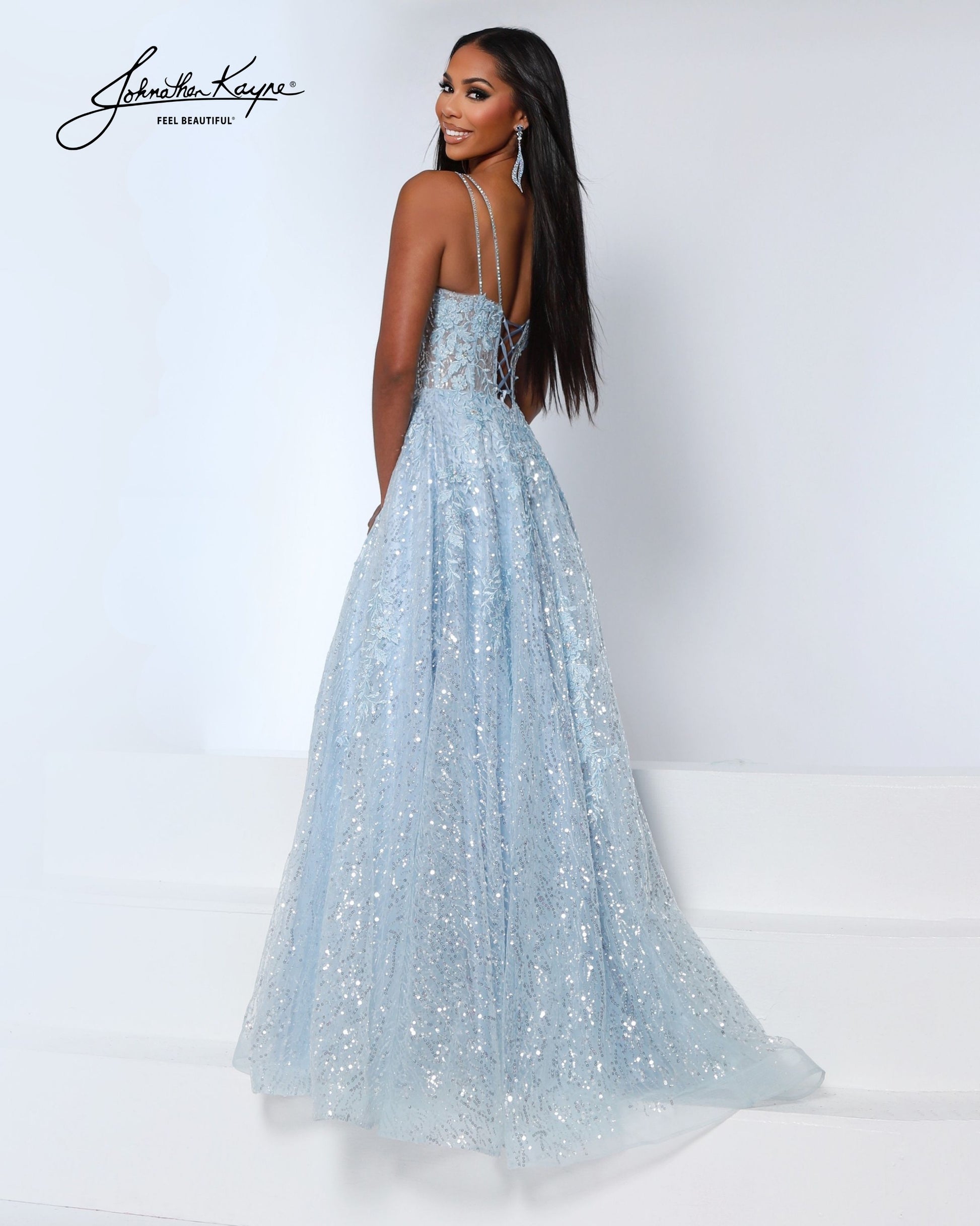 prom dresses ice blue Off-shoulder Satin Slit Dress with Pocket All Sizes Ice Blue Sequin Prom Dress: