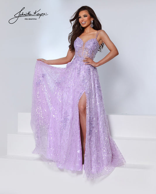 Johnathan Kayne 3277 Beaded Sequin Prom Dress