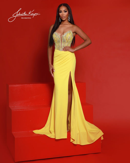 Johnathan Kayne 3297 Fitted Jersey Prom Dress