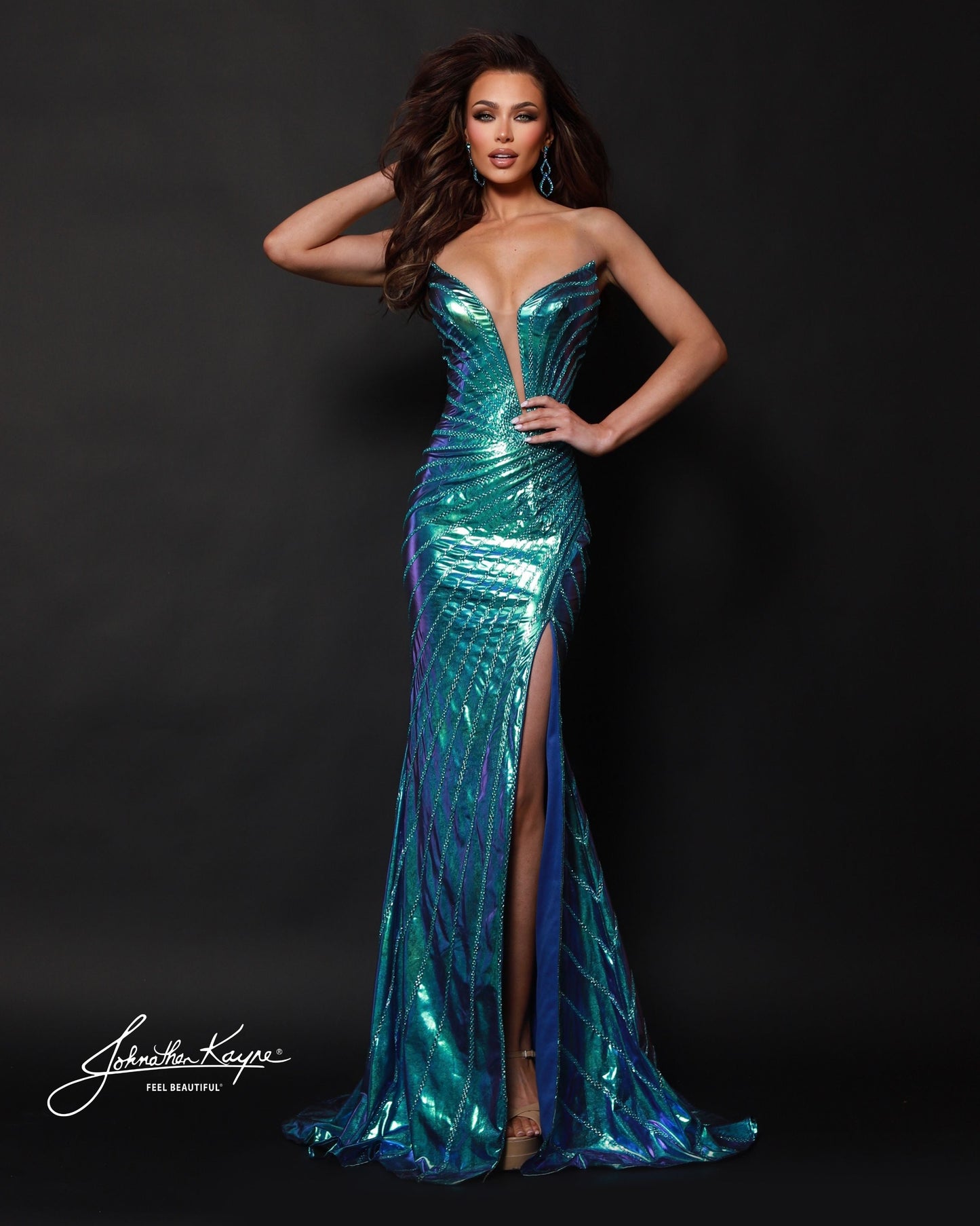 Johnathan Kayne 3308 Fitted Jersey Prom Dress