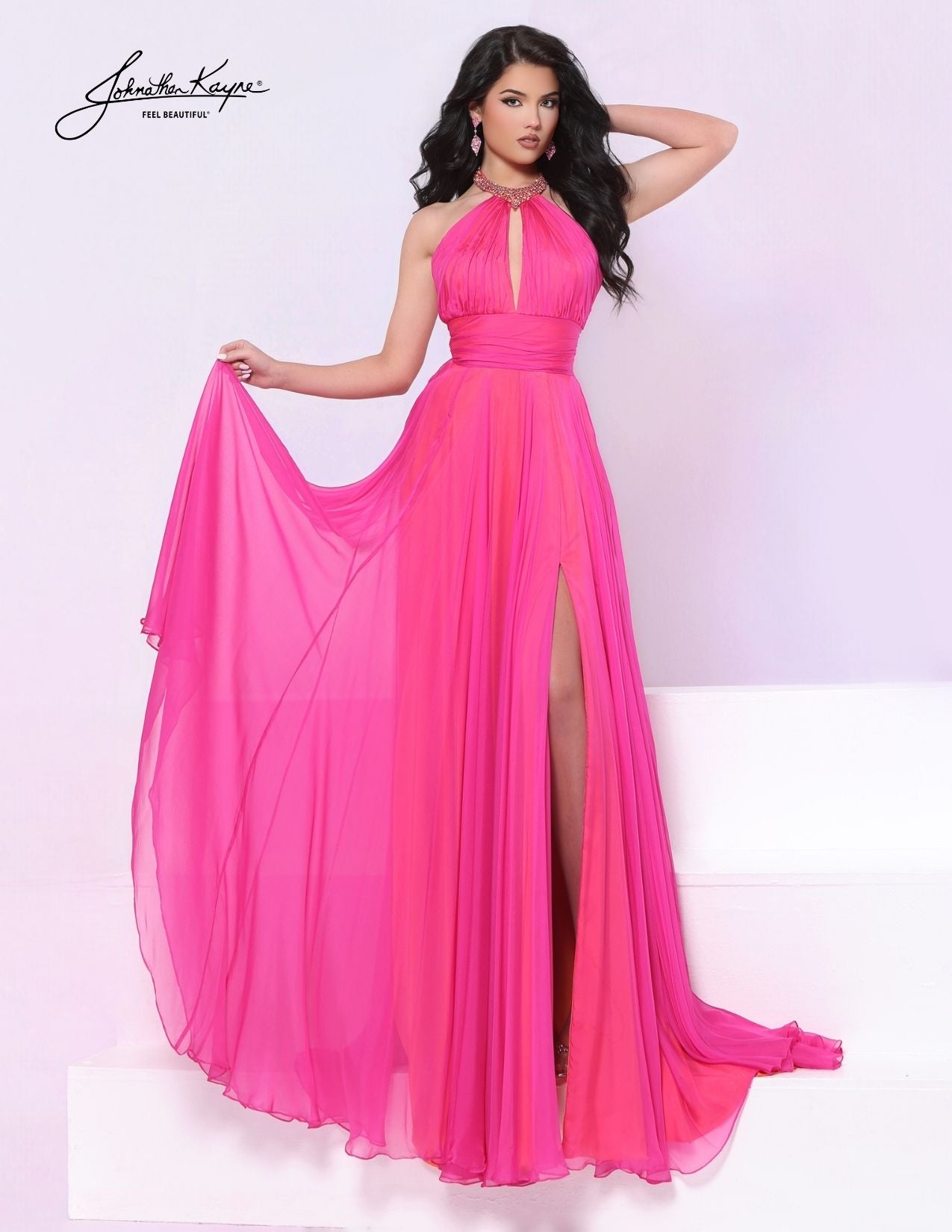 Johnathan Kayne 3329 A Line Pageant Dress Halter