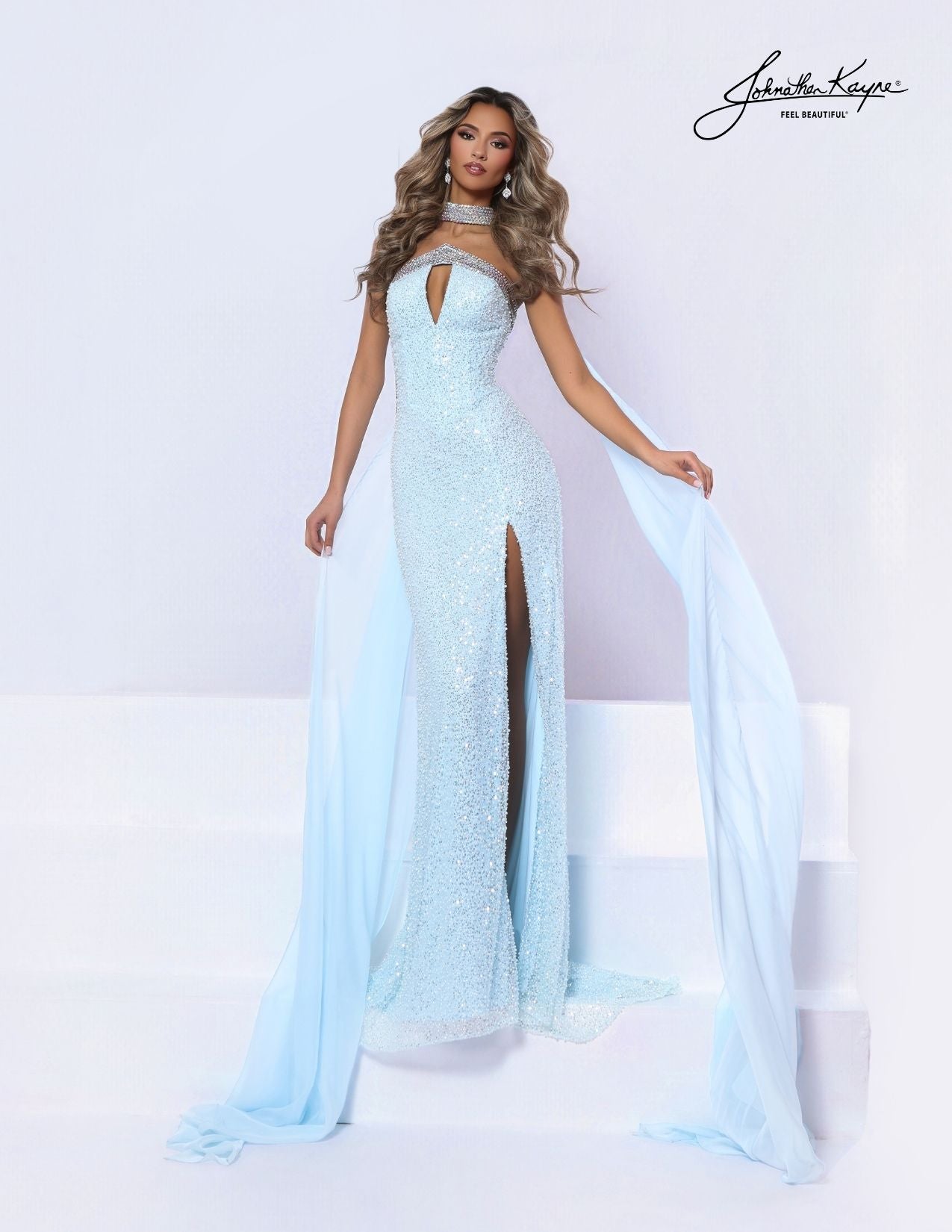 Johnathan Kayne 3350 Pageant Dress Cape Choker