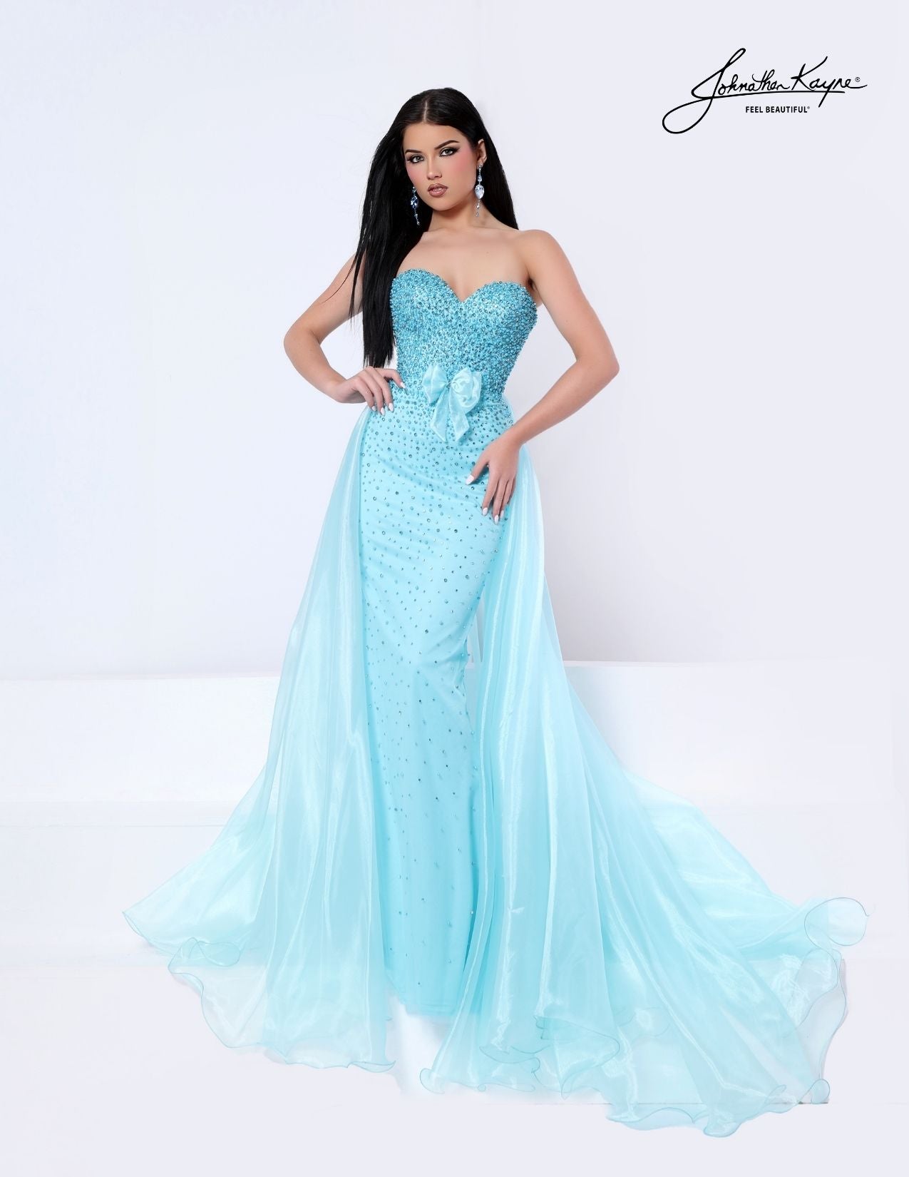 Johnathan Kayne 3356 Pageant Dress Bow Overskirt