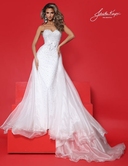 Johnathan Kayne 3356 Pageant Dress Bow Overskirt