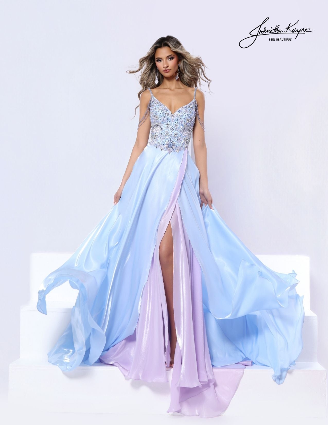 Johnathan Kayne 3357 Pageant Dress Maxi Slit Beaded