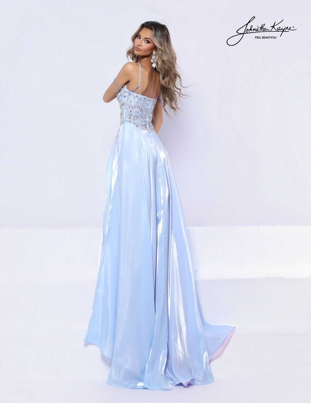 Johnathan Kayne 3357 Pageant Dress Maxi Slit Beaded