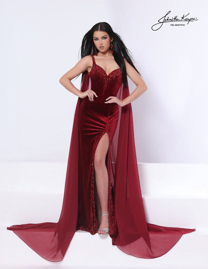 Johnathan Kayne 3373 Velvet Pageant Dress Cape